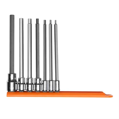 Mayhew 16044 7 Pc Long Metric Hex Insert Socket Bit Set