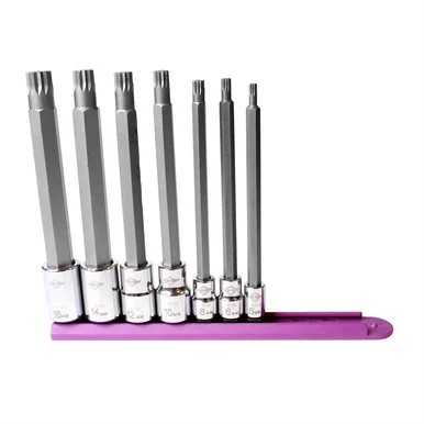 Mayhew 16047 7 Pc Long Triple Square Insert Socket Bit Set