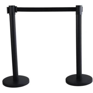 Tatco 16600 Economy Crowd Control, Assorted Materials, 14" X 35" X 9 Ft 6", Black, 2/carton