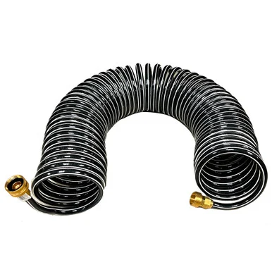 Trident Marine 167-50 Coiled Wash Down Hose W/brass Fittings - 50'