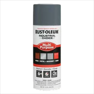Rustoleum 1680830V Industrial Choice 1600 System Multi-purpose Enamel Spray Paint, Flat Gray, 12 Oz Aerosol Can, 6/carton
