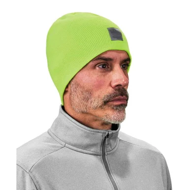 Ergodyne 16813 N-ferno 6812 Rib Knit Beanie, One Size Fits Most, Lime