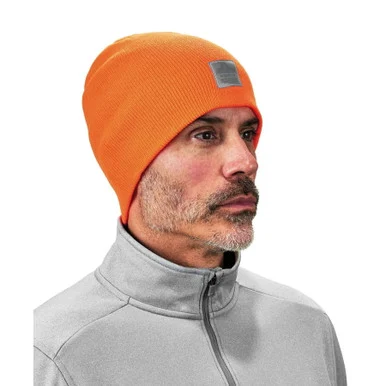 Ergodyne 16814 N-ferno 6812 Rib Knit Beanie, One Size Fits Most, Orange