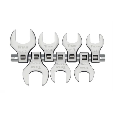 Titan 17671 7 Pc. 1/2 In. Drive Sae Jumbo Crowfoot Wrench Set