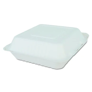 Southern Champion Tray 18935WPF Champware Molded-fiber Clamshell Containers, 9 X 9 X 3, White, 100/sleeve, 2 Sleeves/carton