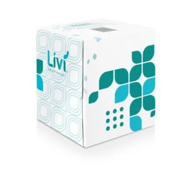 Solaris Paper 192101 Livi Ultra Premium Facial Tissue, 2-ply, White, Cube Box, 80 Sheets/box, 4 Boxes/pack, 6 Packs/carton