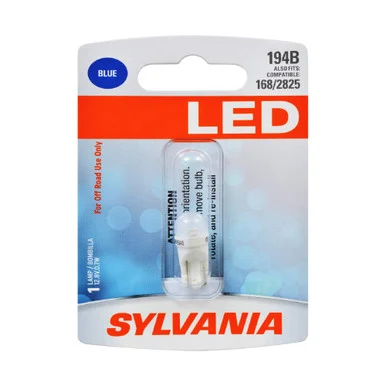Sylvania 194BSL.BP2 194 T10 W5W LED Blue Mini Bulbs 2-Pack 194BSL.BP2