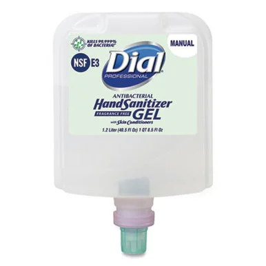 Dial Professional 19711 Antibacterial Gel Hand Sanitizer Refill For Dial 1700 Dispenser, 1.2 L Refill, Fragrance-free, 3/carton