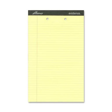 Ampad Legal-ruled 2-hole Writing Pad - 50 Sheet - 15 Lb - Legal 8.50" X 14" - 12 / Dozen - Canary Paper (AMP20233)