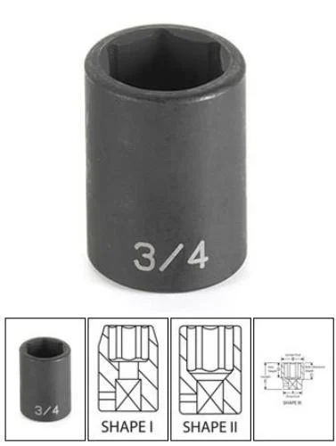Grey Pneumatic 2008M 1/2" Drive X 8mm Standard Socket