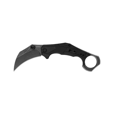 Kershaw 2064 Outlier Assisted Open Liner Lock Hawkbill Blade Folding Karambit Knife With Blackwash Finish - Gray