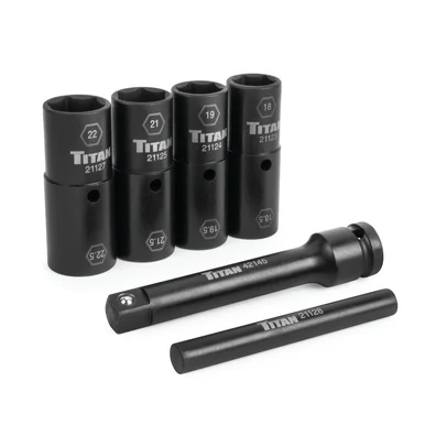 Titan 21126 6 Pc. 1/2 In. Drive Half-size Flip Socket Set