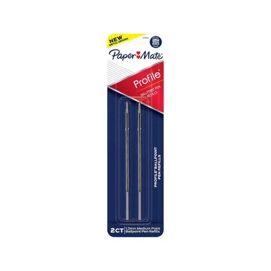 Sanford 2130521 Refill For Paper Mate Profile Ballpoint Pens, Medium 1 Mm Conical Tip, Black Ink, 2/pack