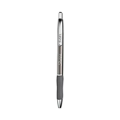 Sanford 2134918 S-gel Premium Metal Barrel Gel Pen, Retractable, Medium 0.7 Mm, Black Ink, Black Barrel, 2/pack
