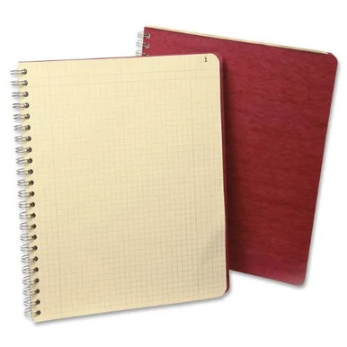 Ampad Computation Notebook - 76 Sheet - 24 Lb - Quad Ruled - 9.25" X 11.75" - 1 Each - Red Paper (AMP22157)