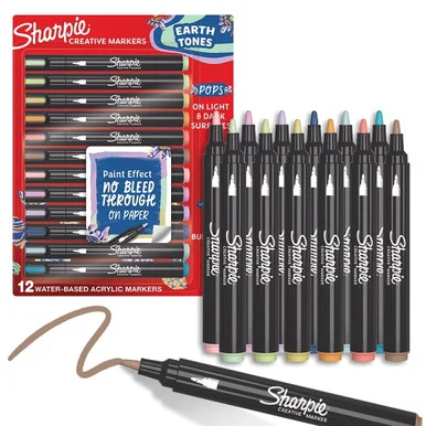 Sanford 2209910 Creative Markers, Bullet Tip, Assorted Earth Tones, 12/pack