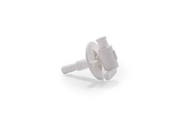 Camco 22223 Drain Valve - 3/8 or 1/2 Dual Barb with Flange- White