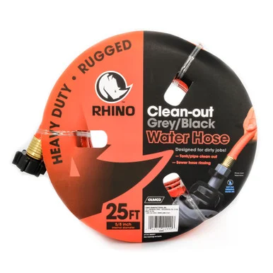 Camco 22990 25ft RhinoFLEX 5/8 ID Gray/Black Water Tank Clean Out Hose | Ideal For Flushing Black Water- Grey Water or Tote Tanks - Orange 22990_68