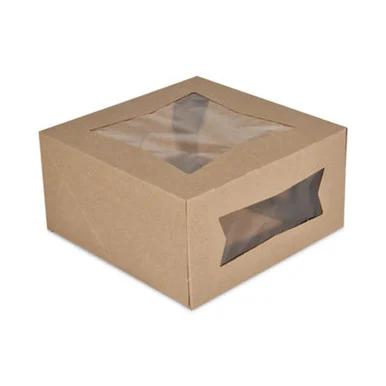 Southern Champion Tray 24053K Kraft Window Bakery Boxes, 8 X 8 X 4, Brown, Paper, 150/carton