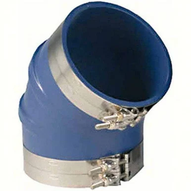 Trident Marine 240V6000-S/S 6" Id 45-degree Blue Silicone Molded Wet Exhaust Elbow W/4 T-bolt Clamps 240V6000S/S