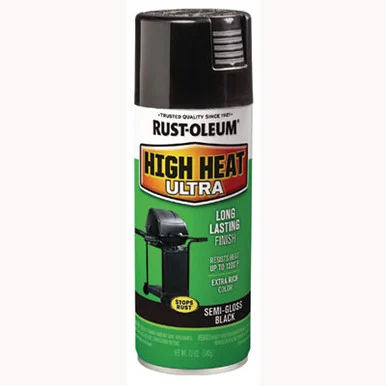 Rustoleum 241169EA High Heat Enamel Spray Paint, Semi-gloss Black, 12 Oz Aerosol Can