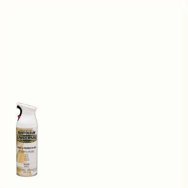 Rustoleum 245199EA Universal Premium Spray Paint, Gloss White, 12 Oz Aerosol Can
