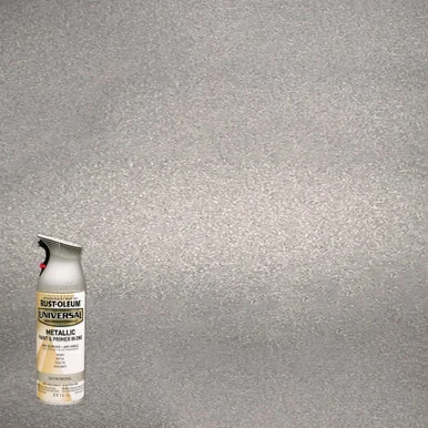 Rustoleum 249130EA Universal Premium Spray Paint, Satin Nickel, 12 Oz Aerosol Can