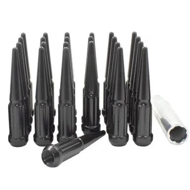 Revolution 251648BLK Spike Spline Lug Nuts M14x1.5 - 24 Pack - Black