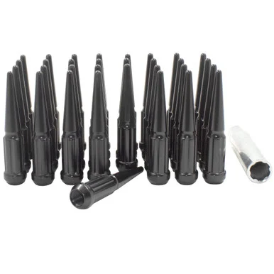 Revolution 251848BLK Spike Spline Lug Nuts M14x1.5 - 32 Pack - Black