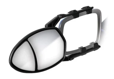 Camco 25653 Universal Clamp-On Towing Mirror (Dual View) - Black