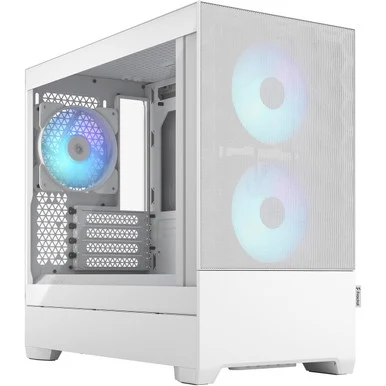 Fractal Design Case FD-C-POR1M-01 Mid Tower Pop Mini Air RGB White Clear Tempered Glass mATX