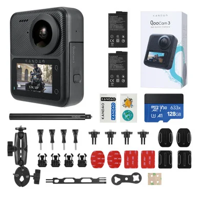 KanDao Q23G03 QooCam 3 360 Action Camera Motorcycle Combo