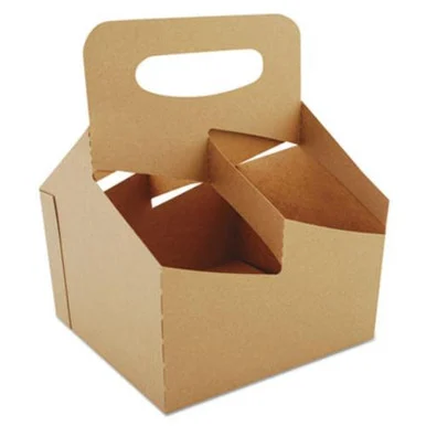 Boardwalk 2788 4-corner Pop-up Food And Drink Tray, 4-cup, 32-oz, 7.25x7x9.25, White, 250/crtn