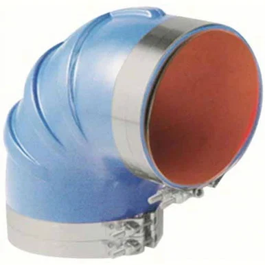 Trident Marine 290V6000-S/S 6" Id 90-degree Blue Silicone Molded Wet Exhaust Elbow W/4 T-bolt Clamps 290V6000S/S