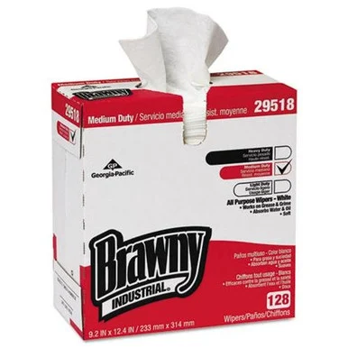 Georgia Pacific 29518CT Airlaid Medium-duty Wipers, Cloth, 9 1/5 X 12 2/5, White, 128/box, 10 Boxes/ct
