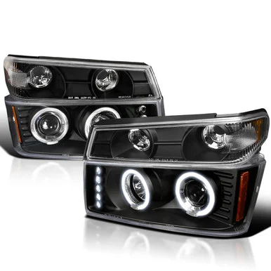 Spec-D Tuning 2LCLHPCOL04HJMTM Headlights with Corner Lights Black for 2004-2012 Chevy Colorado/GMC Canyon