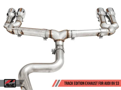 AWE Tuning 301543150 Track Edition Cat-Back Exhaust Black Tips for Audi S3 2015-2020