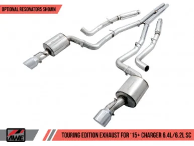 AWE Tuning 302033070 Touring Edition Exhaust Non-Resonated Black for Dodge Charger 6.4L/6.2L 2015+