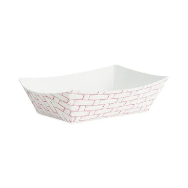 Boardwalk 30LAG050 Paper Food Baskets, 0.5 Lb Capacity, Red/white, 1,000/carton