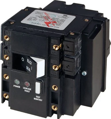 Blue Sea Systems 3103 Breaker, Elci, 2 Pole, 120v, 50a, Rocker 3103_68