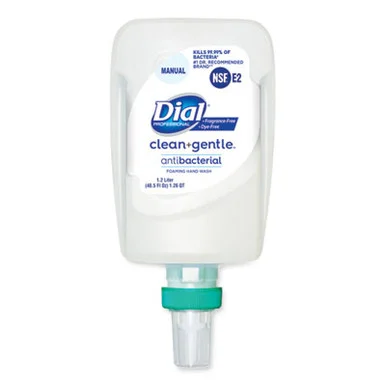 Dial Professional 32100CT Clean+gentle Antibacterial Foaming Hand Wash Refill For Fit Manual Dispenser, Fragrance Free, 1.2 L, 3/carton
