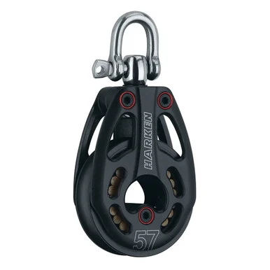 Harken 3226 57mm Aluminum Low Load Black Magic Block W/swivel