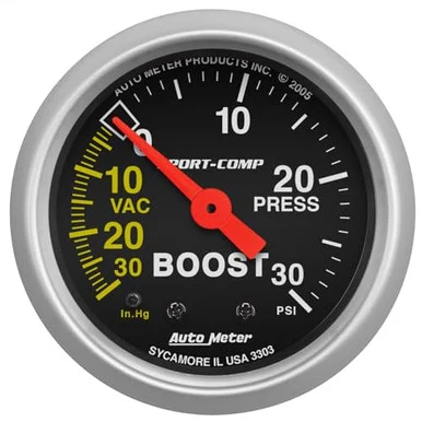 Auto Meter 3303 Mechanical Vacuum Gauge