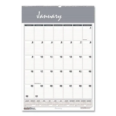 House Of Doolittle 333 Bar Harbor Recycled Wirebound Monthly Wall Calendar, 15.5 X 22, White/blue/gray Sheets, 12-month (jan-dec): 2025