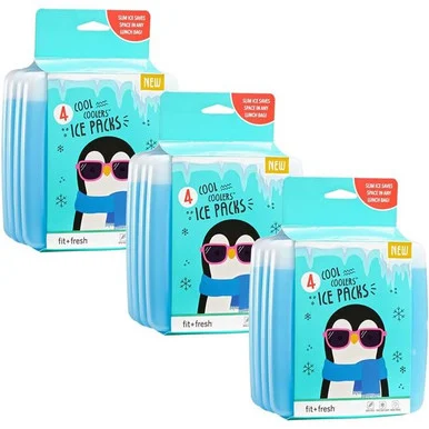 Cool Coolers 336KFFPK12 Reusable Ice Pack - Blue - 12 Pack