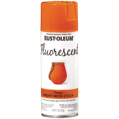 Rustoleum 342568EA Specialty Fluorescent Spray Paint, Flat Fluorescent Orange, 11 Oz Aerosol Can