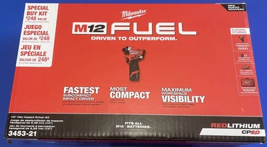 Milwaukee Electric Tools 3453-21 Milwaukee Tool M12 Fuel 1/4 Hex Impact Driver Kit