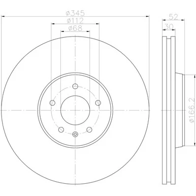 Pagid 355123112 Hella Disc Brake Rotor