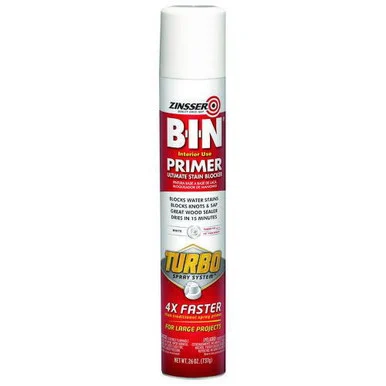 Rustoleum 356880 Bin Aerosol Primer With Turbo Spray System, Interior, Flat White, 26 Oz Aerosol Can, 6/carton
