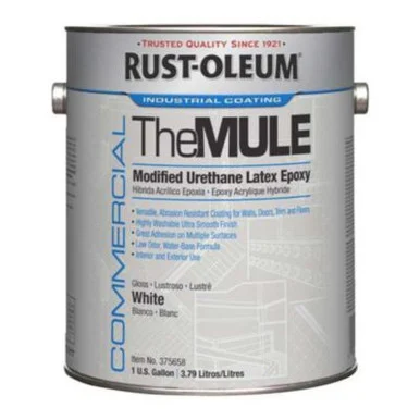 Rustoleum 375658 Commercial The Mule (modified Urethane Latex Epoxy), Interior/exterior, Gloss Glass White, 1 Gal Bucket/pail, 2/carton